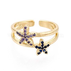 Манжеты из латуни с микро паве кубический цирконий для женщин&nbsp;KK-T071-64G