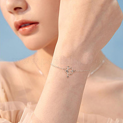 Латунные браслеты-цепочки с сердечками&nbsp;BJEW-TAC0027