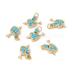 Подвески из кубического циркония темно-синего цвета из латуни с гальваническим покрытием&nbsp;ZIRC-C040-40G