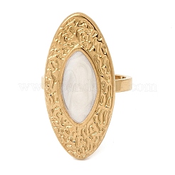 Открытые кольца-манжеты из нержавеющей стали 304 с рисунком «лошадиный глаз» для женщин&nbsp;RJEW-A091-08G