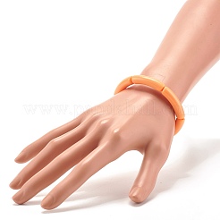 Карамельный цвет массивные акриловые изогнутые бусины в форме трубки растягивающиеся браслеты для женщин BJEW-JB07312