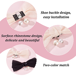 4шт 2 цвета полиэстер бантом украшения для обуви&nbsp;FIND-FG0002-39
