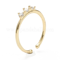 Латунные кольца из манжеты с прозрачным цирконием ZIRC-M117-07G