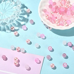 100шт прозрачные матовые стеклянные бусины нити&nbsp;GLAA-CJ0002-07