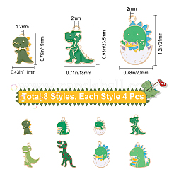 32 шт. 8 стильные подвески из светлого золотого сплава с эмалью ENAM-SC0002-41
