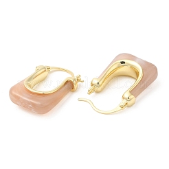 Серьги-кольца из настоящего латунированного золота 16 карат&nbsp;EJEW-A102-01G-02