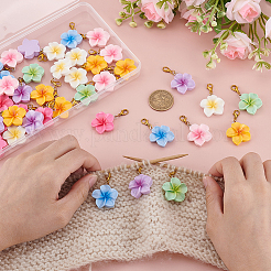 42 шт. 7-х цветные подвесные украшения из смоляных цветов&nbsp;HJEW-GA0001-57