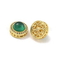 Полый латунный микропаве прозрачный кубический цирконий&nbsp;KK-G490-07G