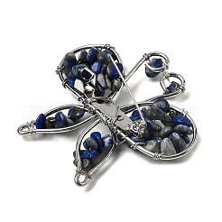 Брошь в виде бабочки из натурального лазурита G-A278-02P-04