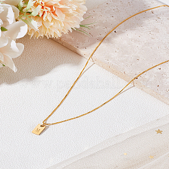 1 collar con colgante rectangular de letras de acero inoxidable&nbsp;NJEW-LP0001-34M-G