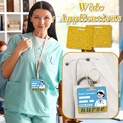 Прямоугольные блестящие акриловые держатели для бейджей медсестер&nbsp;AJEW-WH0248-748