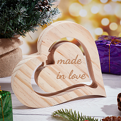 Сердце незавершенное деревянное украшение&nbsp;DIY-WH0888-465