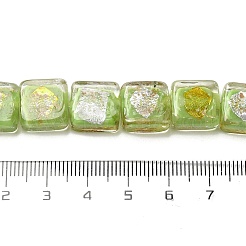 Бусины ручной работы из золотой и серебряной фольги в технике лэмпворк FOIL-C001-01A-10