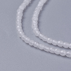 Hilos de abalorios de jade blanco natural&nbsp;G-F596-46E-3mm