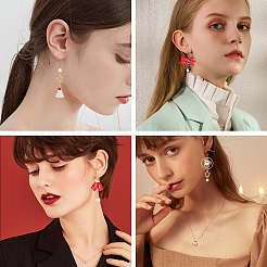 141 предмет наборы для самостоятельного изготовления сережек на рождественскую тематику DIY-SC0015-12