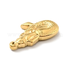PVD真空メッキ201ステンレス鋼機械研磨ペンダント  人魚  ゴールドカラー  23x12x3.5mm  穴：1.2mm&nbsp;STAS-G261-29G