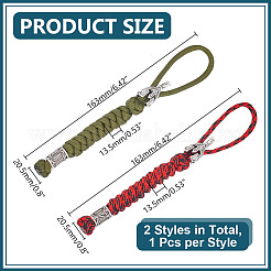 2 шт. 2 цвета ручной работы из спартанского нейлонового парашютного шнура подвесные украшения для мужчин KEYC-HY0001-32