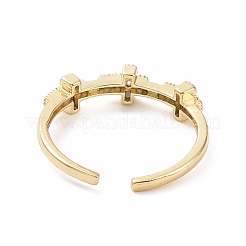 Кольцо-манжета с крестом из прозрачного кубического циркония RJEW-I094-11G