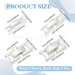 12 шт. 4 стиля экологически чистых латунных застежек для часового ремешка KK-ME0002-74
