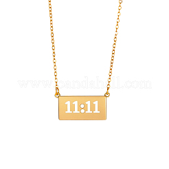 Colliers à pendentif rectangulaire en acier inoxydable 304&nbsp;NJEW-OY002-35G