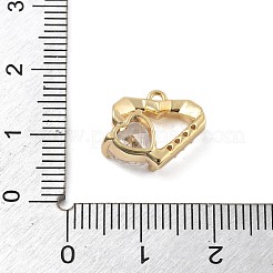 Pendentifs avec zircon cubiques à micro-pavés en laiton&nbsp;KK-D283-27G