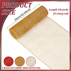 3 Rolle 3 Farben Kunststoff-Schleiernetz&nbsp;DIY-BC0012-98B