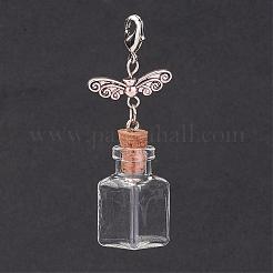Стеклянные бутылки смешанной формы большие подвески HJEW-JM00261
