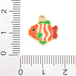 イオンプレーティング（IP）304ステンレスペンダント  エナメル  18KGP本金メッキ  海の動物の魅力  魚  14x14x1.5mm  穴：1.5mm&nbsp;STAS-O007-08C-G