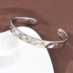 Браслеты-манжеты из нержавеющей стали 304 для женщин&nbsp;BJEW-P377-02A