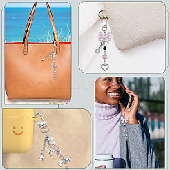 4шт 4 стиля тибетский стиль сплав брелок AJEW-GF0009-12