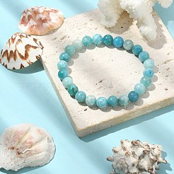 Эластичные браслеты из натурального гемиморфита с круглыми бусинами BJEW-TA00280