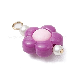 Двухцветные непрозрачные акриловые бусины с подвесками в виде штифтов с плоской головкой из нержавеющей стали 304 PALLOY-JF03483-01