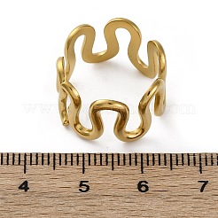 Wave 304 Edelstahl Fingerringe für Damen&nbsp;X-RJEW-F174-06G