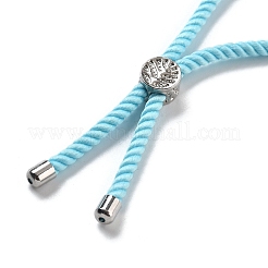 Серебряные браслеты из витого нейлонового шнура DIY-B066-03P-13