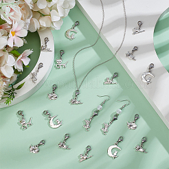 60 шт. 6 стиля кошачьего сплава подвесные украшения HJEW-GO00223