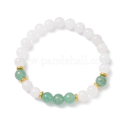 Круглые натуральные смешанные драгоценные камни бусины эластичные браслеты для женщин&nbsp;BJEW-JB12760