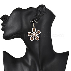 Болтающийся серьги стекло цветок&nbsp;EJEW-TA00715-03