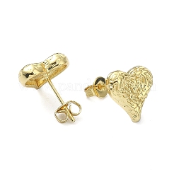 Латунные серьги-гвоздики в форме сердца на День святого Валентина EJEW-Q780-09G