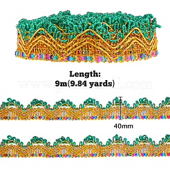 Блестящие кружевные ленты из полиэстера&nbsp;OCOR-WH0080-16B
