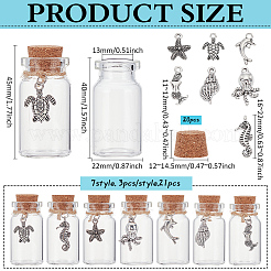 21 шт. 7 стеклянные банки AJEW-PH01586