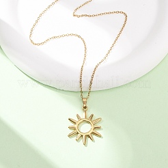 Halsketten mit Sonnenanhänger aus Edelstahl 304&nbsp;NJEW-K308-04A-G