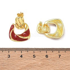 Boucles d'oreilles pendantes en laiton et émail pour femmes&nbsp;KK-CBA760A-12G