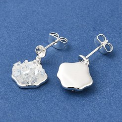 Фурнитура для сережек-гвоздиков из латуни с эмалью и кварцем KK-K388-18S