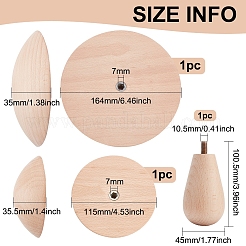 Set di incudini per funghi in legno&nbsp;WOOD-WH0029-39