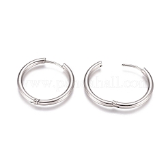 Серьги-кольца Huggie Hoop из нержавеющей стали 304 EJEW-G272-01-20mm-P