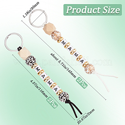 4 шт. 2 цвета деревянные и пластиковые бусины брелок украшения&nbsp;AJEW-SP0001-40