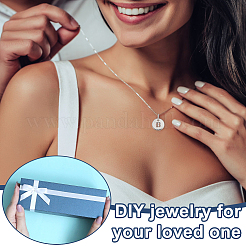 2 шт. 925 плоских круглых полых подвески из стерлингового серебра с соединительными кольцами&nbsp;STER-PH0002-83B