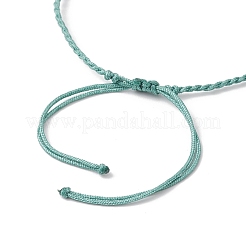 Браслеты из плетеных бусин из натурального зеленого авантюрина и полосатого агата круглой формы для женщин BJEW-JB11978