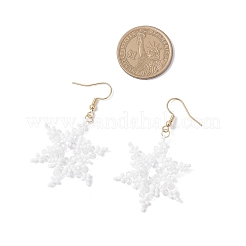 Серьги-подвески в форме снежинок из нержавеющей стали 304 EJEW-MZ00537-02