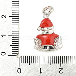 Антикоррозийное родиевое покрытие 925 стерлинговое серебро эмаль рождественские европейские подвески-шармы STER-Z010-02P-02A